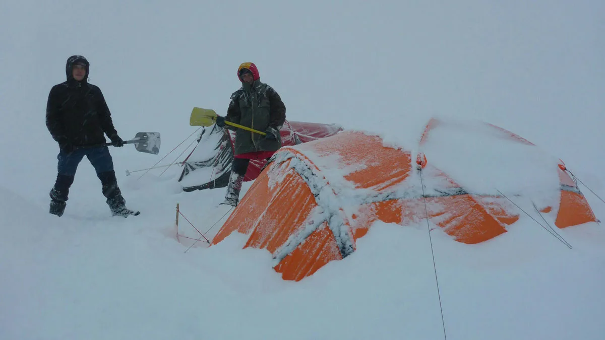 C tents in snow