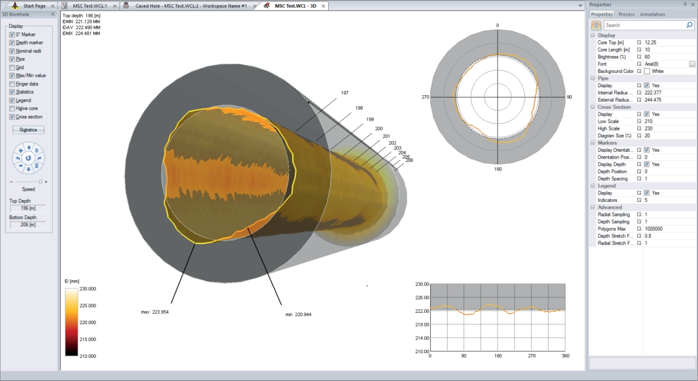 modul programmnogo obespecheniya wellcad casing hole